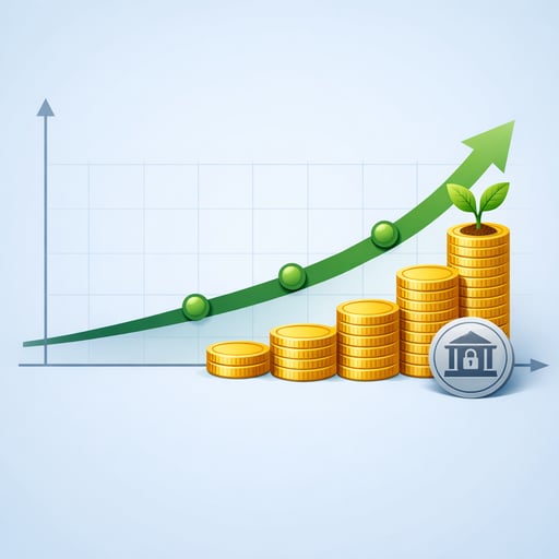 Clean financial growth chart showing certificate of deposit returns