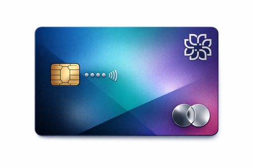 Close-up of ABBA Credit Union rewards credit card with clean modern design
