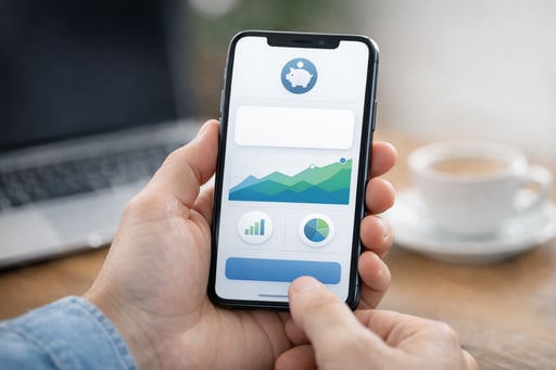 Member accessing secure mobile banking app on smartphone with clean interface showing savings account balance Member accessing secure mobile banking app on smartphone with clean interface showing savings account balance