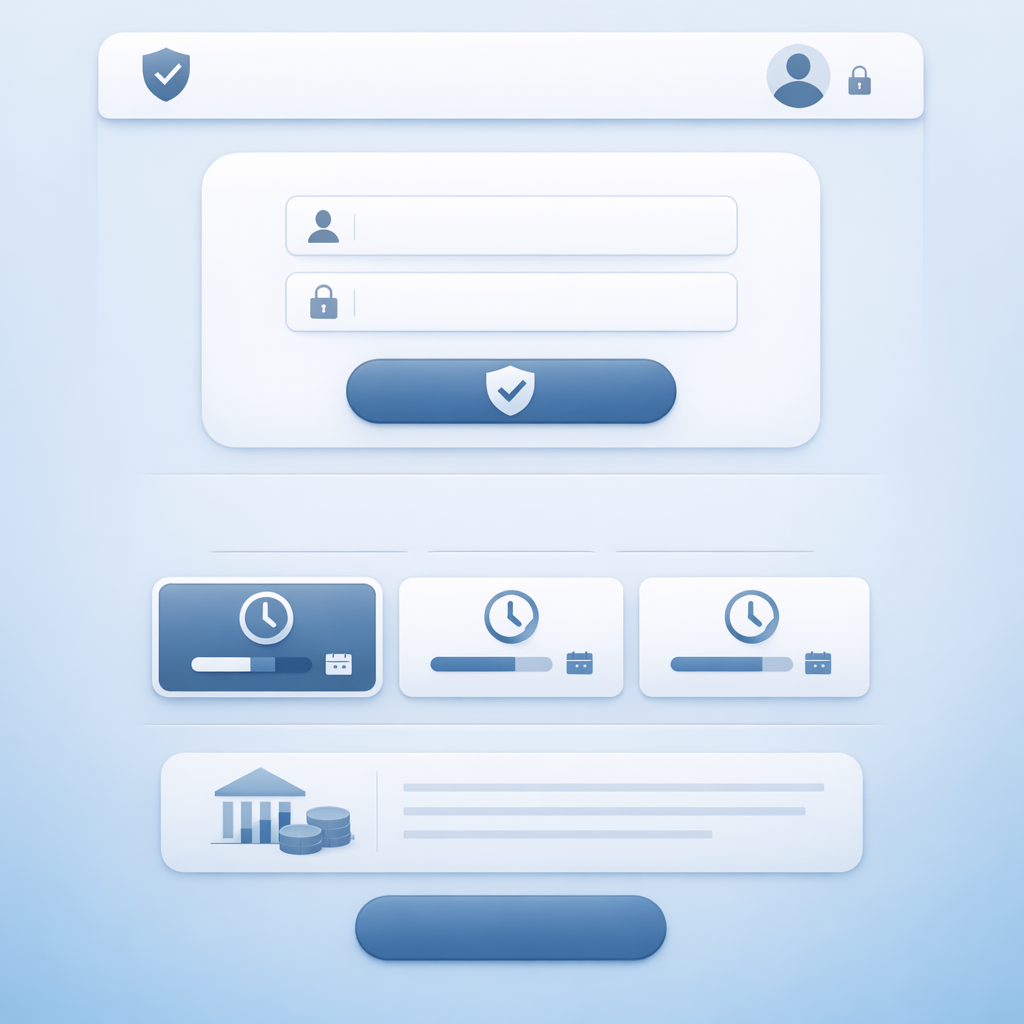 Streamlined online CD application interface showing secure member account access and term selection
