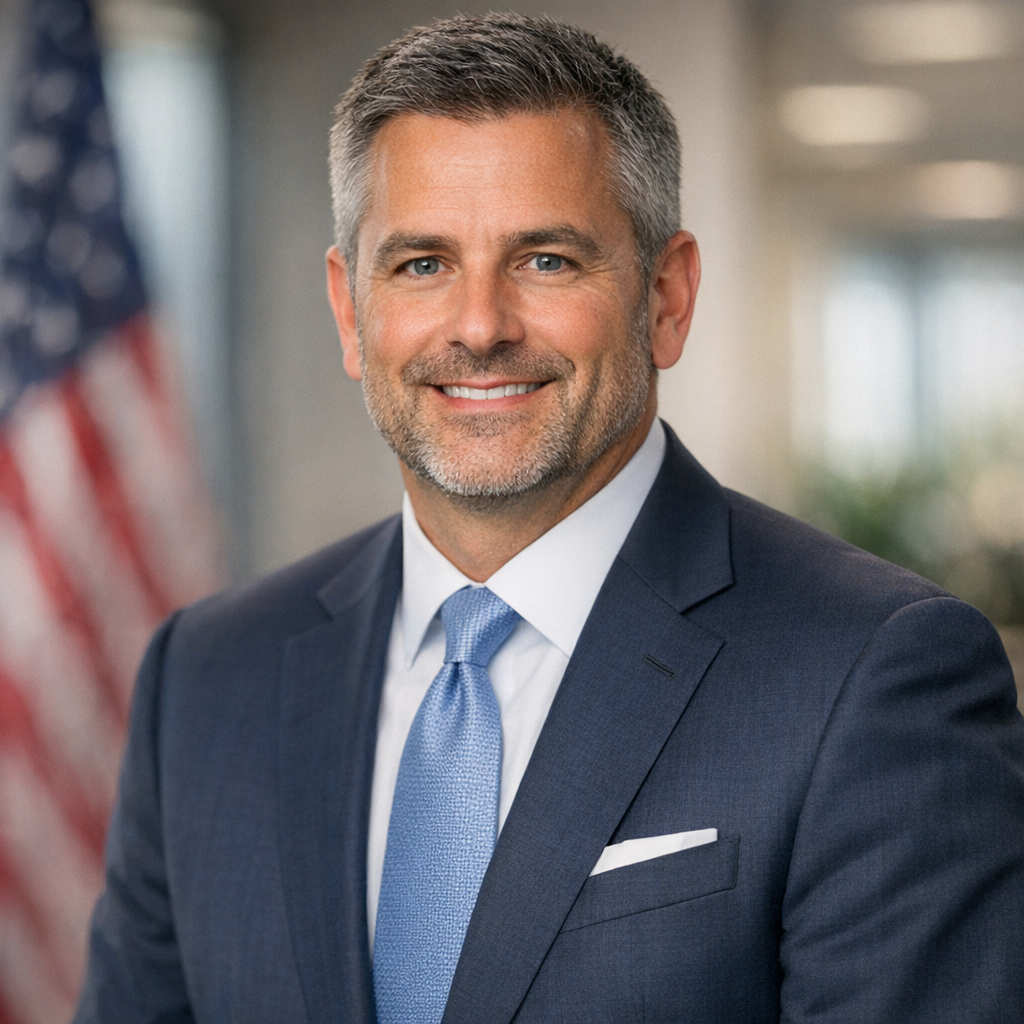 Professional portrait of Michael Scott, CEO of ABBA Credit Union, in business attire